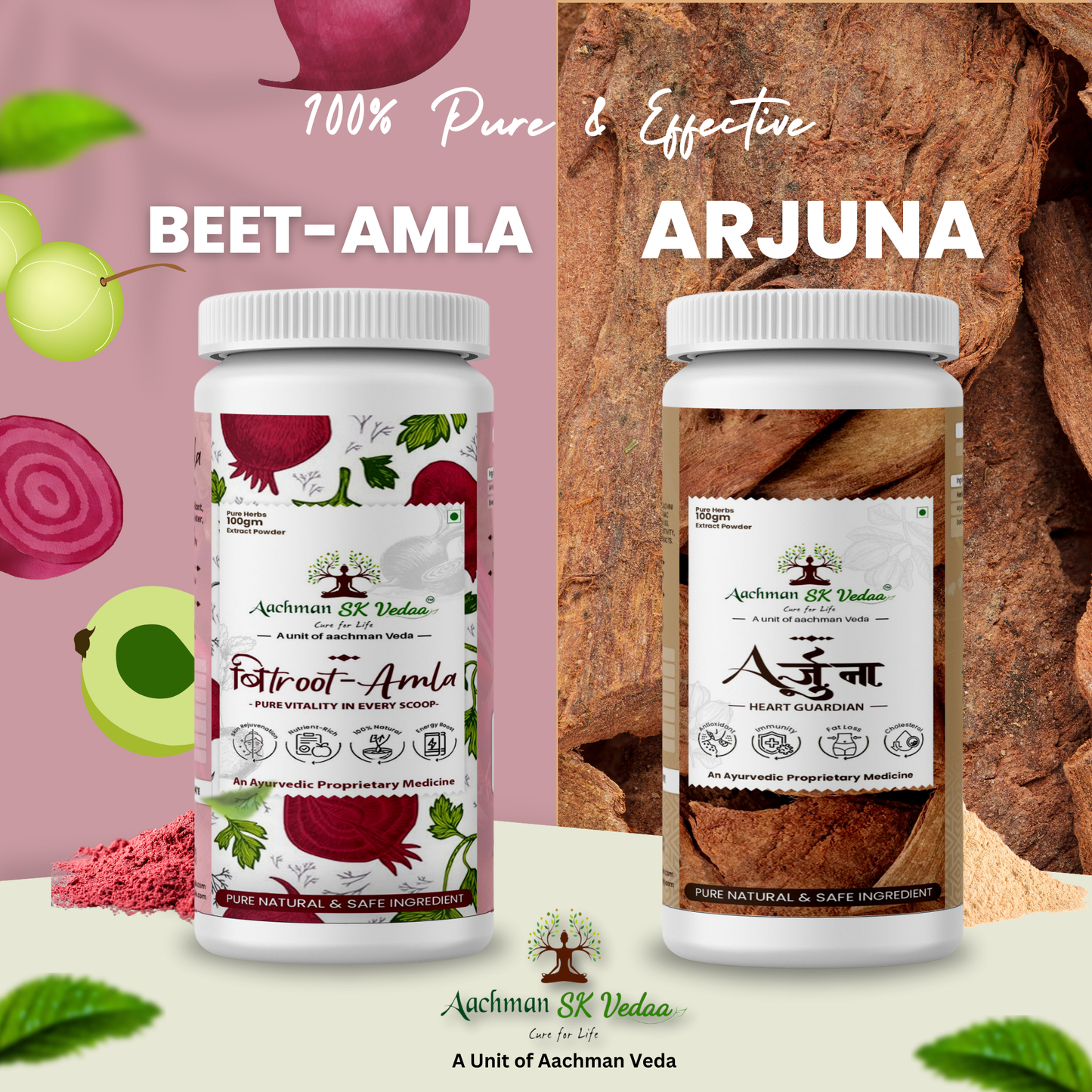 Aachman Veda Beetroot & Arjuna Amla Extract Powder