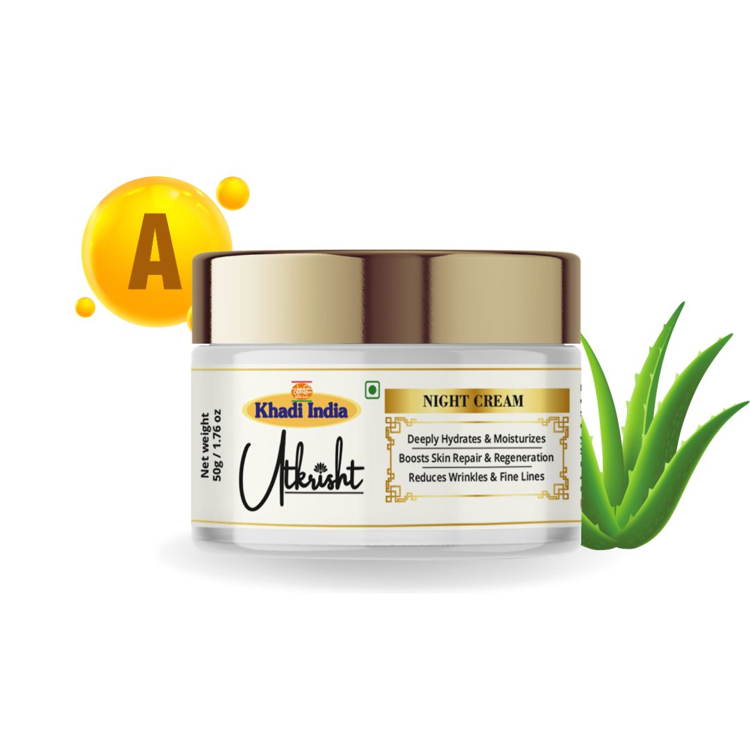 Utkrisht Khadi Pure Night Cream (50g) | Deep Hydration, Night Skin Repair & Anti-Ageing Night Treatment