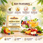 Bhudevam Naturals Khadi Handmade Mix Fruit Soap – Vitamin-Rich Skin Brightening Bath Soap - 500GM (Pack of 4)