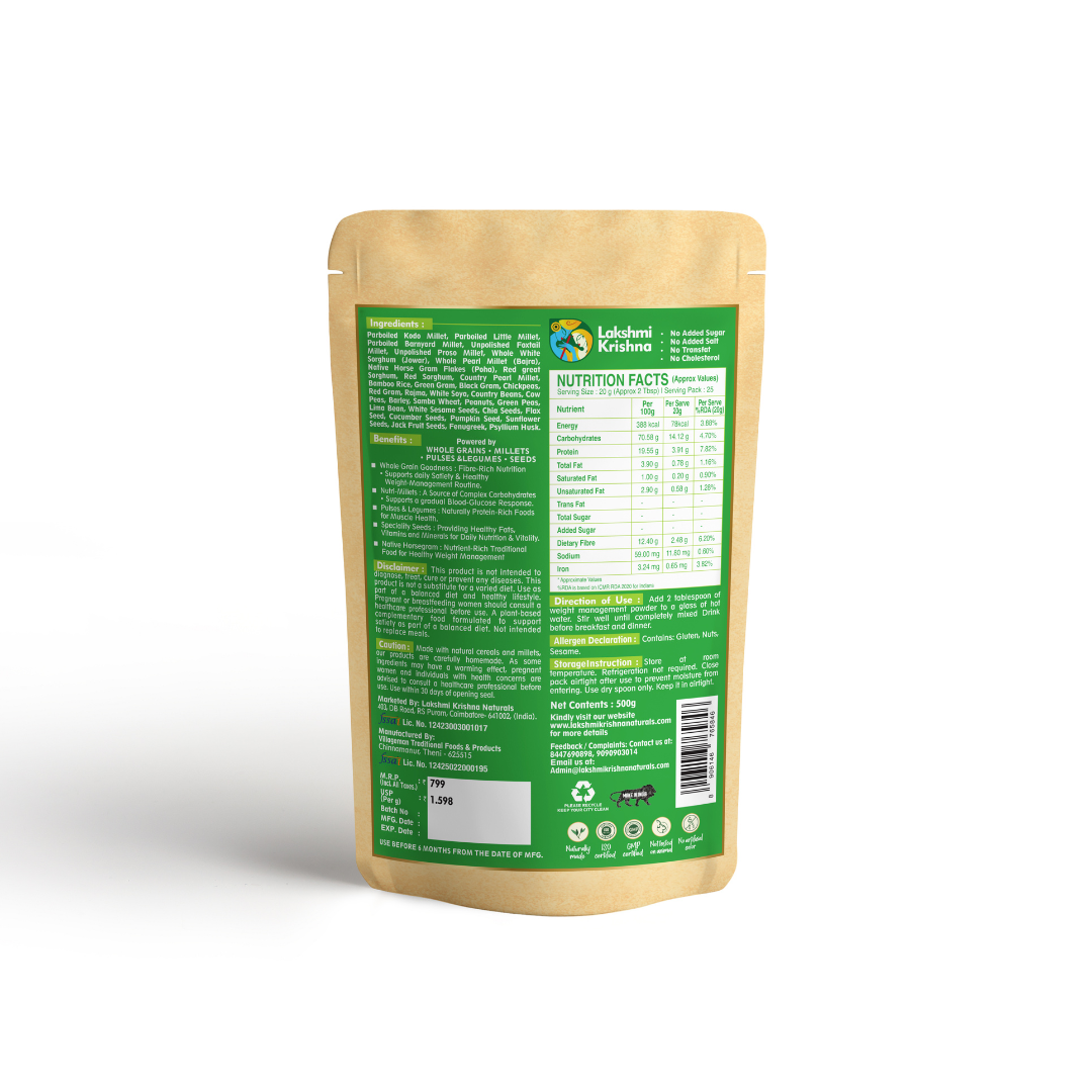 Lakshmi Krishna Naturals Slim & Strength Weight Management Powder | 500 g