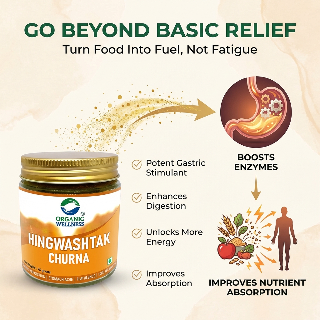 Organic Wellness Hingwashtak Churna, Effective Gastric Stimulant and Digestive Remedy - 75 gm