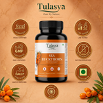 Tulasya Sea Buckthorn 1000mg (60 Capsules) | Rich in Omega 3, 6, 7 & 9 | Cellular Health, Skin Hydration & Immune Support