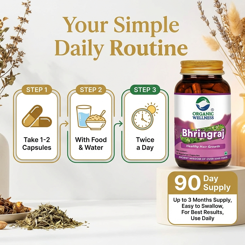 Organic Wellness Bhringraj Capsules -  90 Vegetarian Capsules