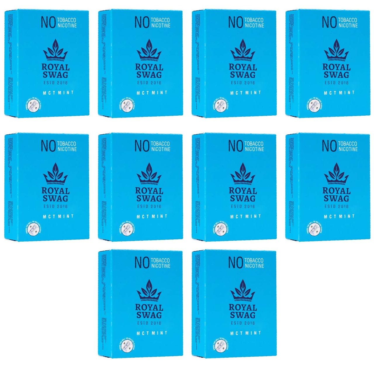 Royal Swag Herbal Cigarettes Mint Flavour - Tobacco Free (200 Sticks - Pack of 10)