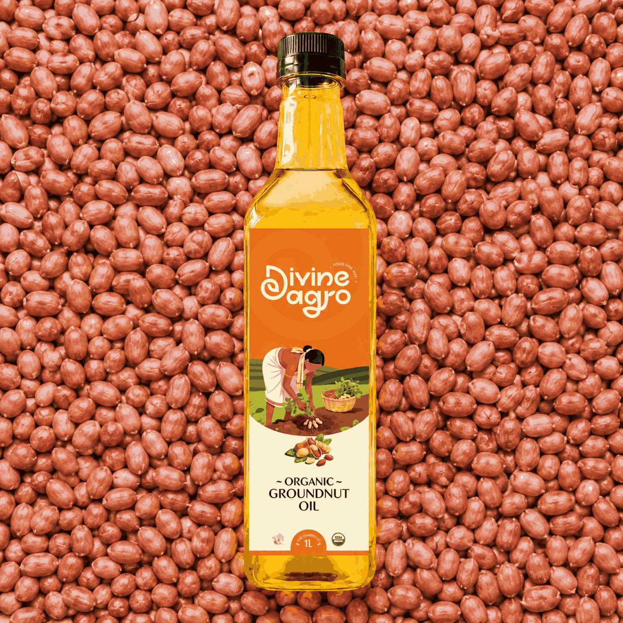 Divine Agro Groundnut Oil - 1ltr.