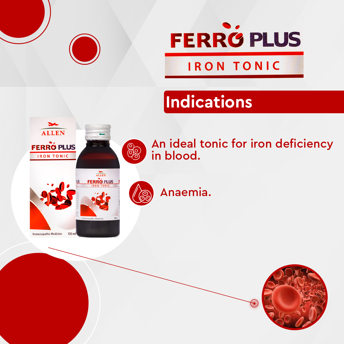 Allen Ferro Plus Iron Tonic - 100ml - Pack of 2