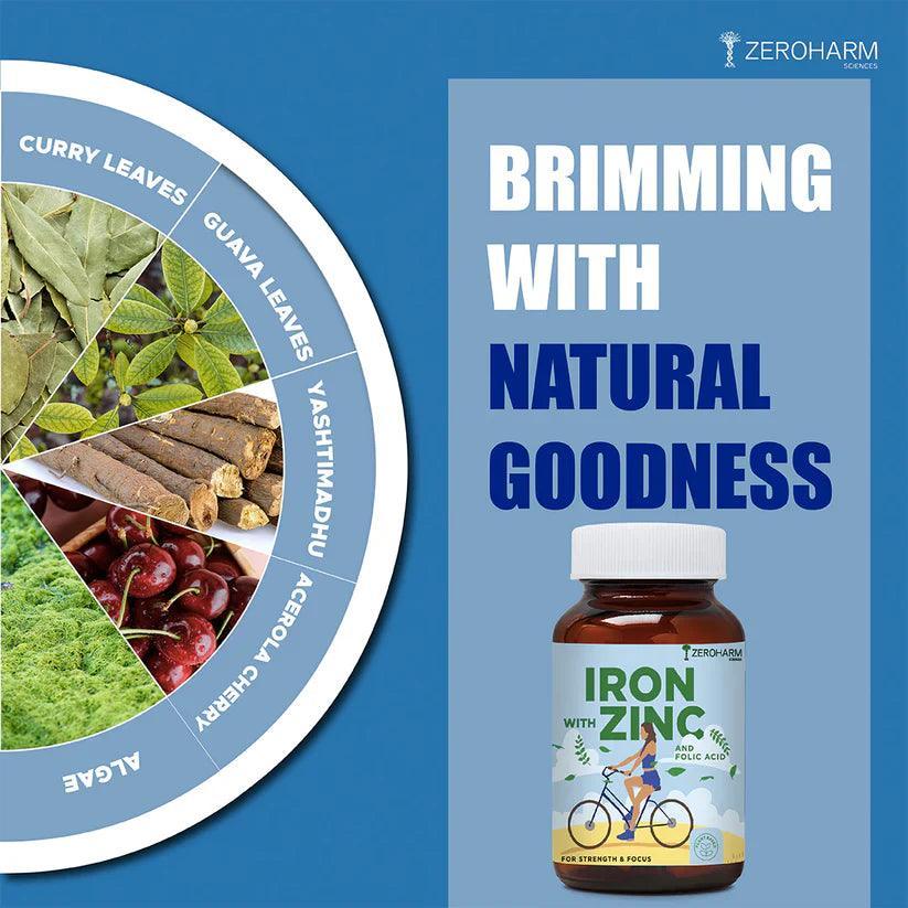 Zeroharm Sciences Iron with Zinc and Folic Acid Tablet