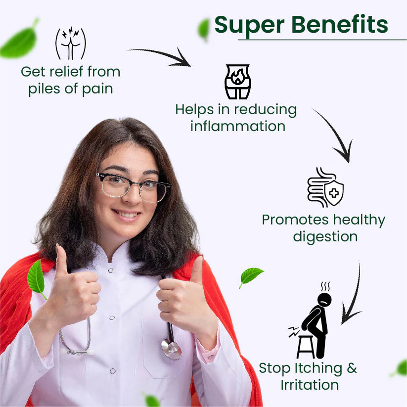 Cipzer Piles Forte Capsules - 60 Capsules | Natural Relief from Piles, Bleeding, Pain, Constipation & Swelling