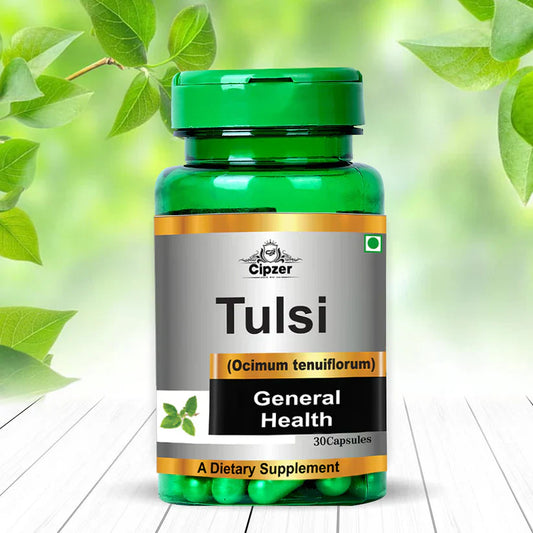 Cipzer Tulsi Capsule 30 Capsules | Immunity Booster, Respiratory Health, Stress Relief & Detox Support
