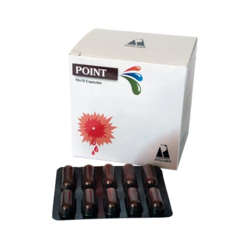 Ayulabs Point Capsule | Natural Hemostatic For Bleeding Disorders & Capillary Support | Pack of 100 Capsules