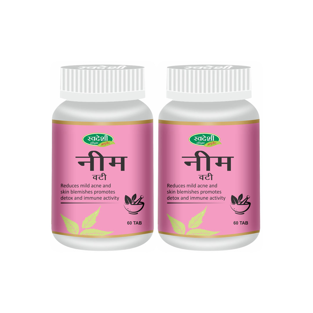 Pack of 2 Neem Vati 60tab for healthy skin & Immunity Support.