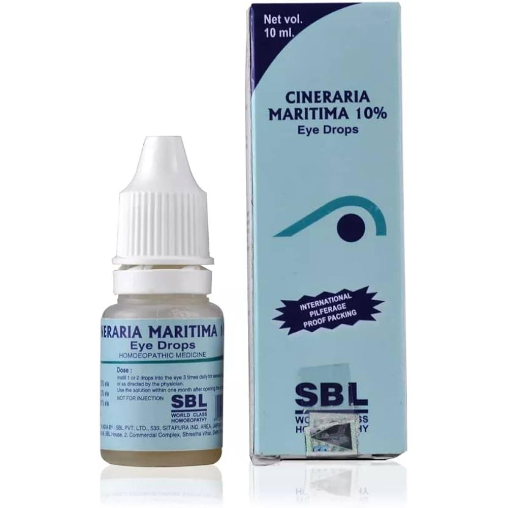 SBL Cineraria Maritima 10% Eye Drop | For Clouding of Vision, Haziness & Eye Care - 10ml - Pack of 2