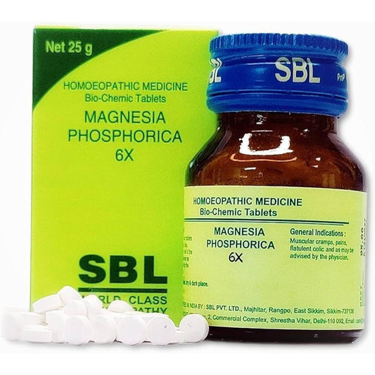 SBL Magnesia Phosphorica Biochemic Tablet 6X - 25gm - Pack of 2