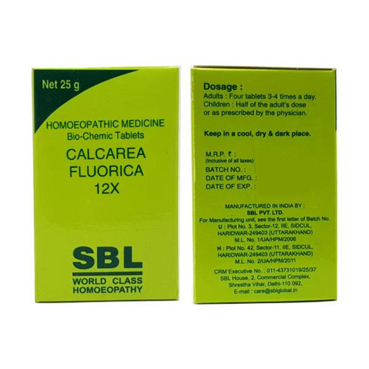 SBL Calcarea Fluorica Biochemic Tablet 12X - 25gm - Pack of 2