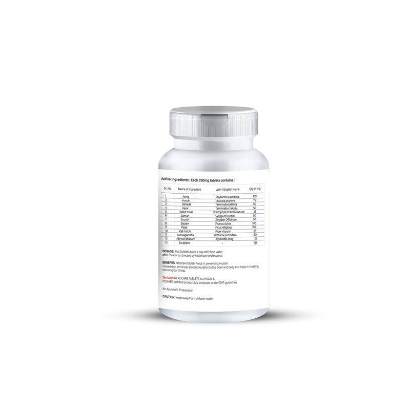 Zenius Nerocare Tablet - Ayurvedic Supplement for Brain Health, Nerve Support, and Cognitive Wellnes