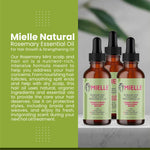 Mielle Rosemary Hair Oil - 3 Bottles - for Healthy Hair, Scalp, Hair Roots -100% Pure & Natural Undiluted 59 ML