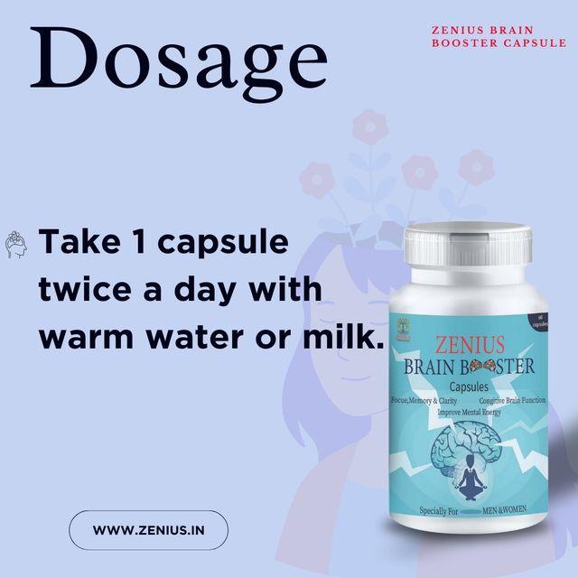 Zenius Brain Booster Capsules - Brain Booster Capsules for Stress Relief, and Memory Enhancement - 60 Capsules