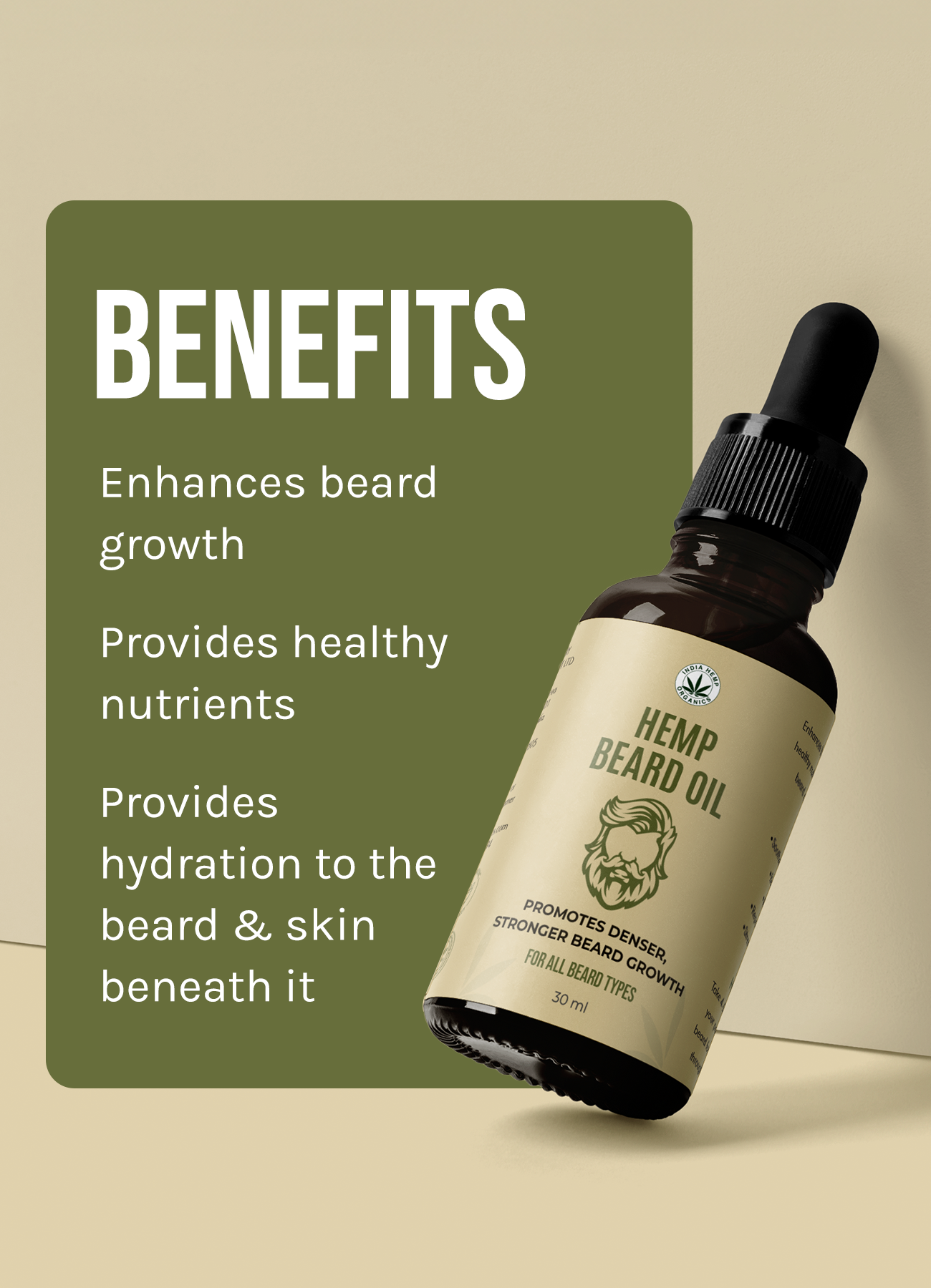 India Hemp Organics Hemp Beard Oil - 30ml