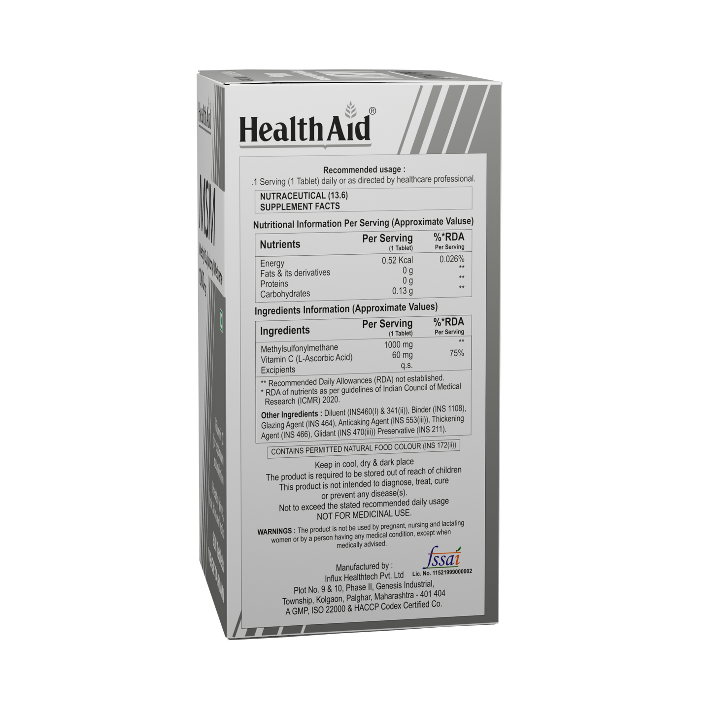 Healthaid Msm 1000mg Tablet - 90 Tablets