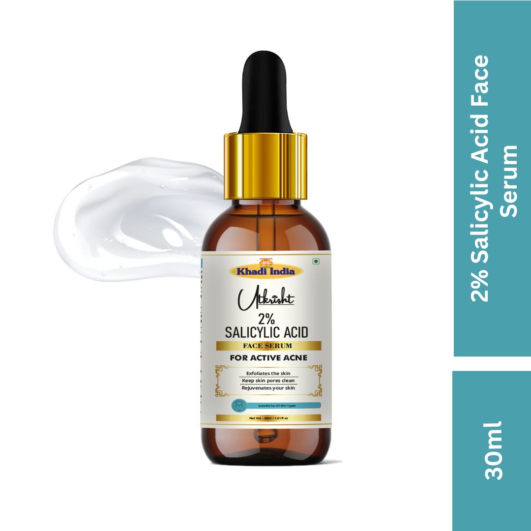 Khadi Salicylic Acid Face Serum for Acne & Oily Skin | Pore Care & Oil Control Serum for Blackheads, Whiteheads & Blemishes | Lightweight & Fast Absorbing | 30 ml