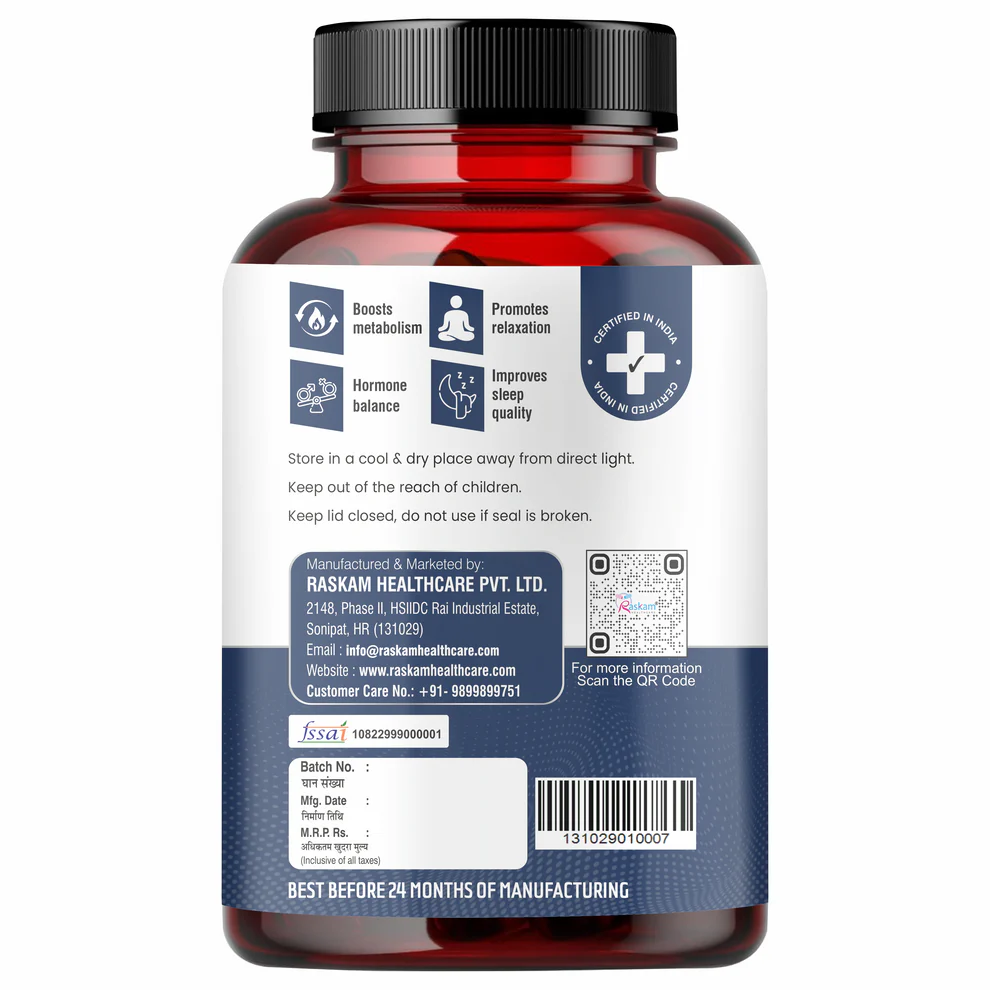Raskam Night Shred Capsules | Advanced Night Time Fat Burner For Men Women | Natural Sleep | Appetite Suppressant | Powerful Thermogenic | Weight Loss Supplement -60 Capsules