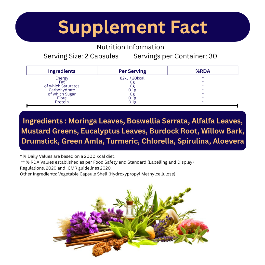 NAVR Plant Based Joint Support - Bone & Muscle Health Supplement - 60 Veg Caps