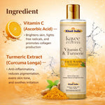 Kayee Ayurveda Vitamin C Turmeric Face Wash for Glowing Skin | Herbal Facial Cleanser with Vitamin C & Haldi | Helps Cleanse Dirt, Pollution, Excess Oil & Daily Impurities While Supporting a Fresh, Bright & Healthy-Looking Complexion | 210 ml
