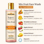 Kayee Ayurveda Mix Fruit Face Wash for Men & Women | Herbal Fruit-Enriched Facial Cleanser for Daily Skin Care | Helps Remove Dirt, Excess Oil, Sweat & Impurities While Leaving Skin Fresh, Soft, Smooth & Healthy-Looking | 210 ml