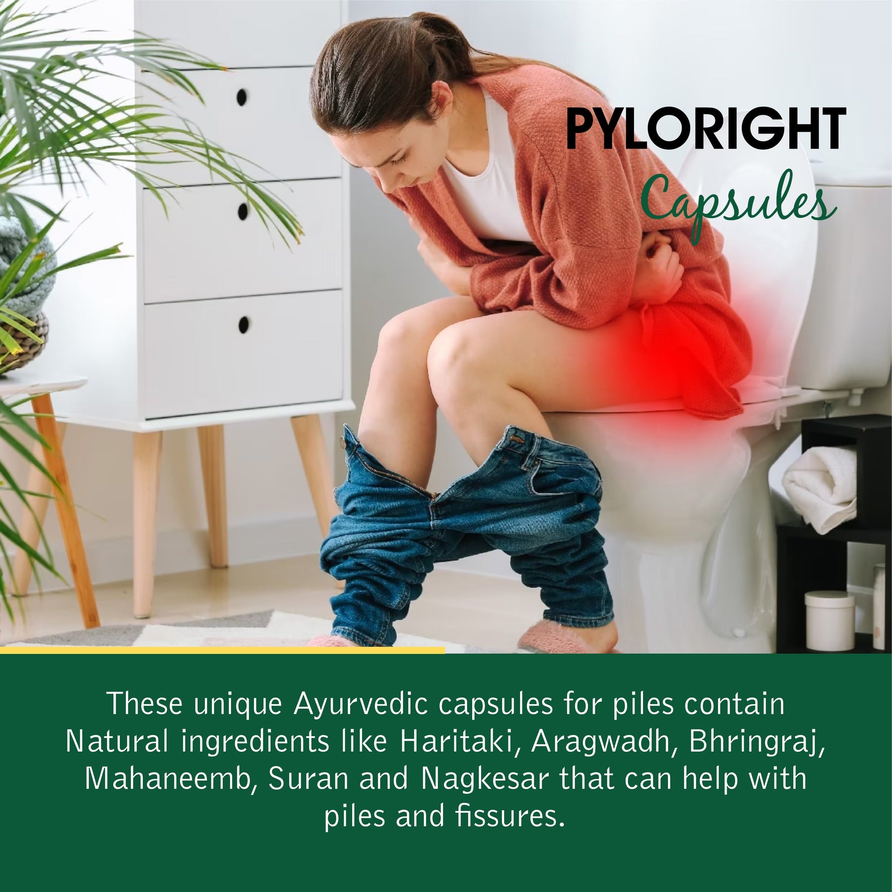 MAPL Pyloright Capsules | Ayurvedic Supplement for Piles & Digestive Health | Relieves Constipation, Pain, Swelling & Supports Wound Healing | 60 Capsules