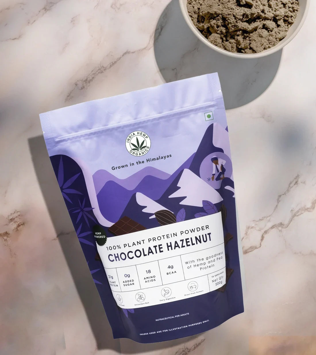 India Hemp Organics Hemp Protein Powder - Chocolate Hazelnut