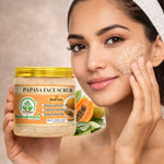 Bhudevam Naturals Khadi Papaya Face Scrub for Tan Removal – Exfoliating Scrub for Dead Skin, Dark Spots & Skin Glow- 150GM