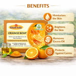 Bhudevam Naturals Khadi Orange Soap with Vitamin C – Skin Brightening & Refreshing Bath Bar- 500GM (Pack of 4)