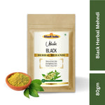 Khadi Black Hair Mehndi | Natural Henna-Based Hair Colour | With Amla, Bhringraj & Neem | Helps Cover Grey Hair & Condition Hair | 80 gm