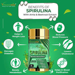 Vitaminnica Spirulina Capsules - Super Green Food for Immune Support & Detox, 60 Count