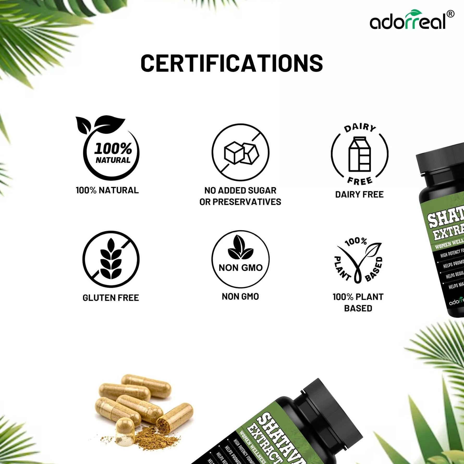 Adorreal Shatavari Extract Capsule | 60 Capsules