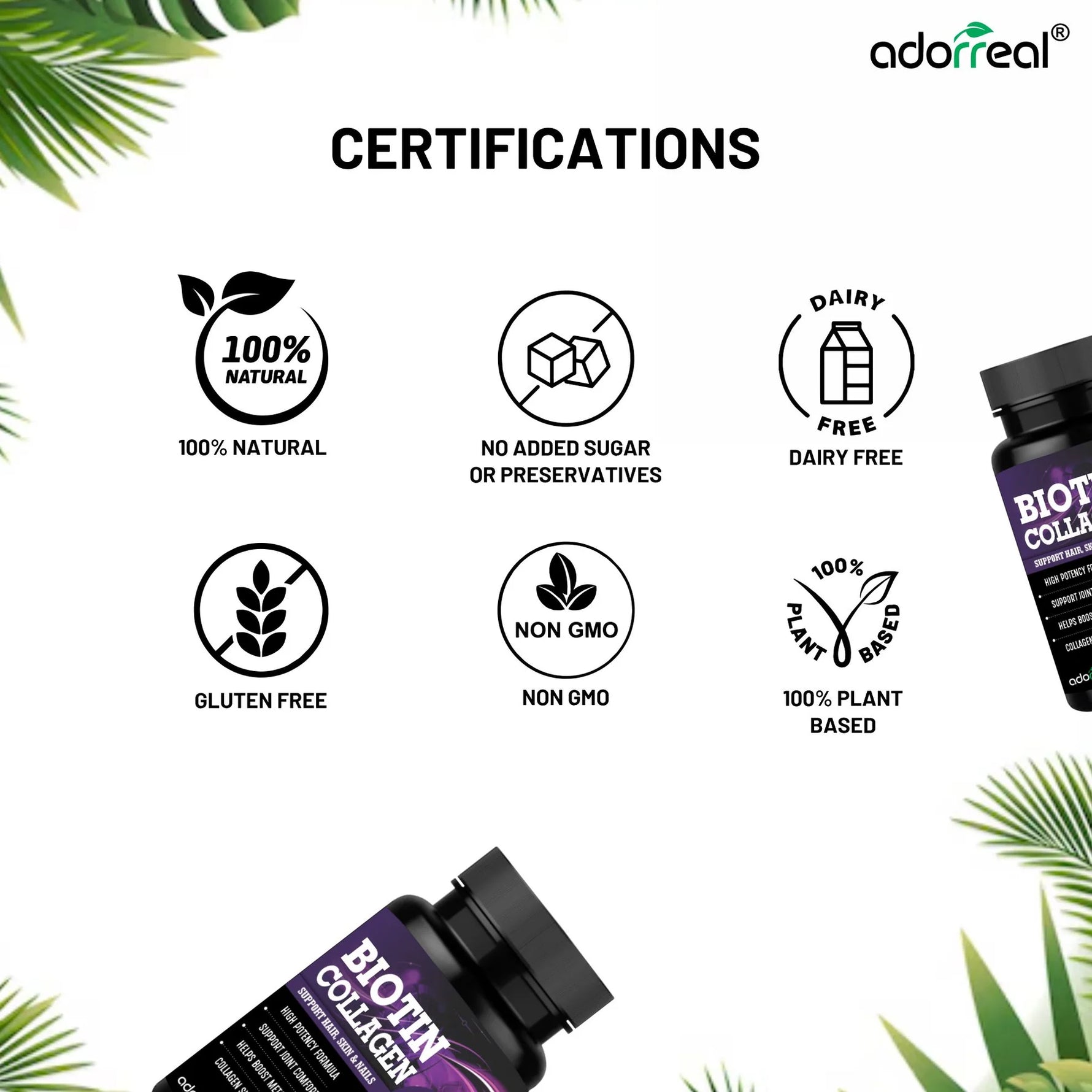 Adorreal Biotin Collagen Capsule | 60  Capsules