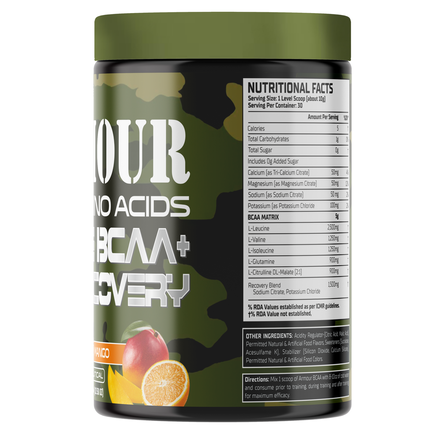 Warzone Nutrition Armour Amino Acid 5C BCAA+ Recovery 30 Serving I 300 GM