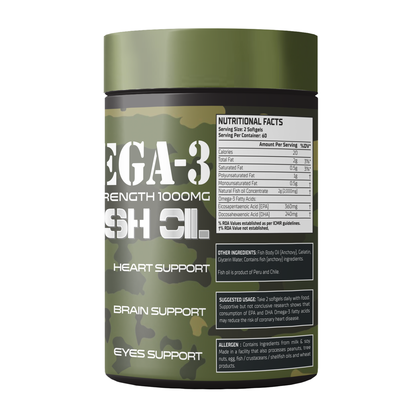 Warzone Omega-3 Fish Oil Softgels – 120 Softgels