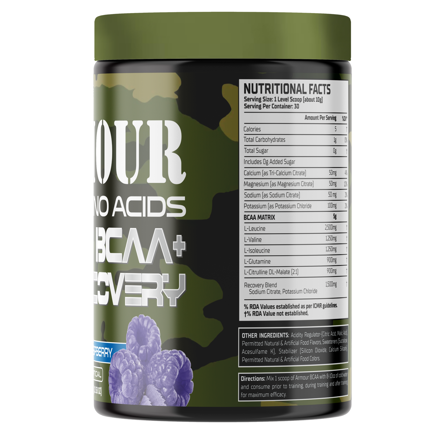 Warzone Nutrition Armour Amino Acid 5C BCAA+ Recovery 30 Serving I 300 GM