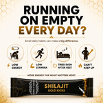 Herbs O' Shrubs Shilajit Gold Kicks | Ayurvedic Men Wellness Supplement with Shilajit, Honey & Caramel | Support Strength, Stamina, Energy & Vitality | Natural Rejuvenator, 30 Sticks