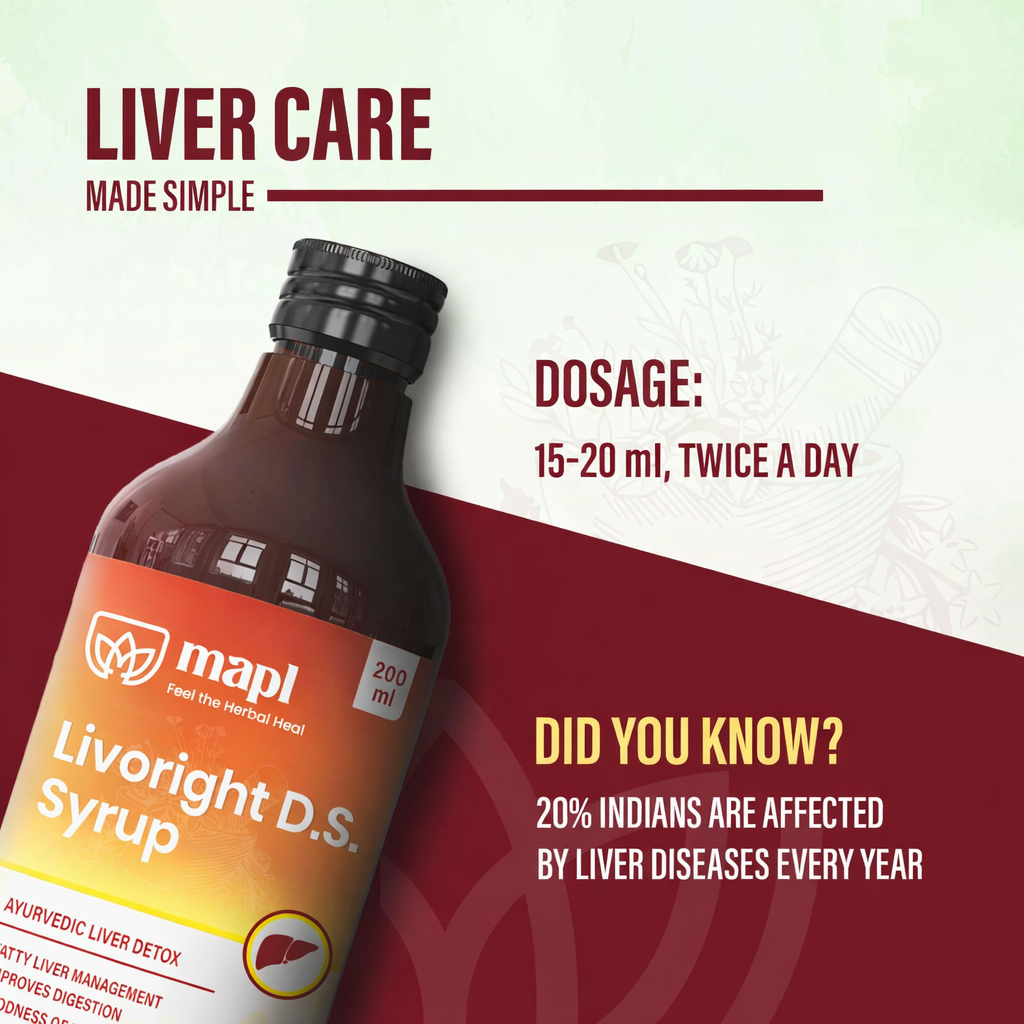MAPL Livoright DS Syrup | Ayurvedic Liver Tonic for Liver Health, Detoxification & Energy | Supports Digestion, Vitality & Overall Wellness | 500 ml