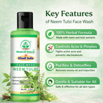 Bhudevam Naturals Khadi Neem Tulsi Face Wash for Oily & Acne-Prone Skin - 420ML (Pack of 2)
