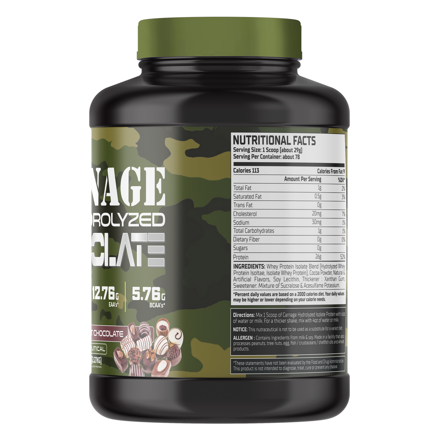 Warzone Carnage Hydrolyzed Isolate Whey - 5 Lbs