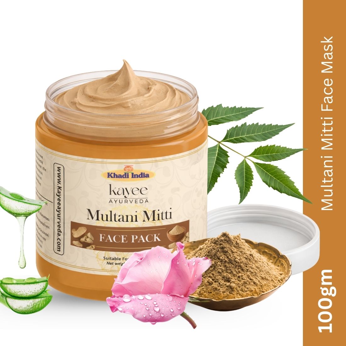 Kayee Ayurveda Multani Mitti Herbal Face Pack for Men & Women | Clay Facial Mask for Oily, Combination & Dull-Looking Skin | Helps Remove Excess Oil, Dirt & Surface Buildup While Supporting a Clean, Smooth & Radiant-Looking Complexion