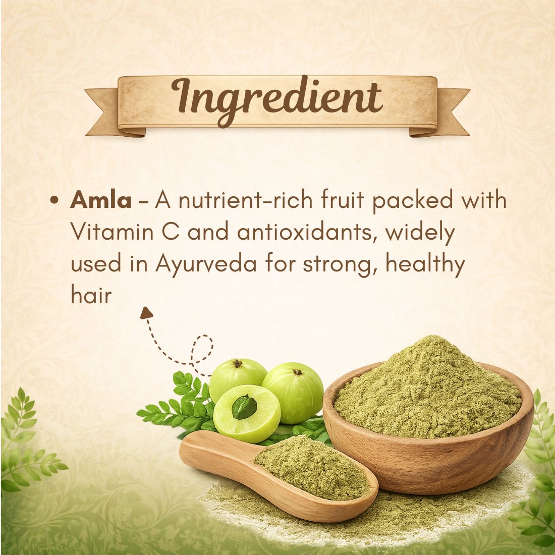 Kayee Ayurveda Amla Powder for Hair, Herbal Hair Care Powder for Nourishment & Scalp Care, Helps Improve the Appearance of Dry, Dull & Weak-Looking Hair, Ayurvedic-Inspired Hair Care for Men & Women | 100 g
