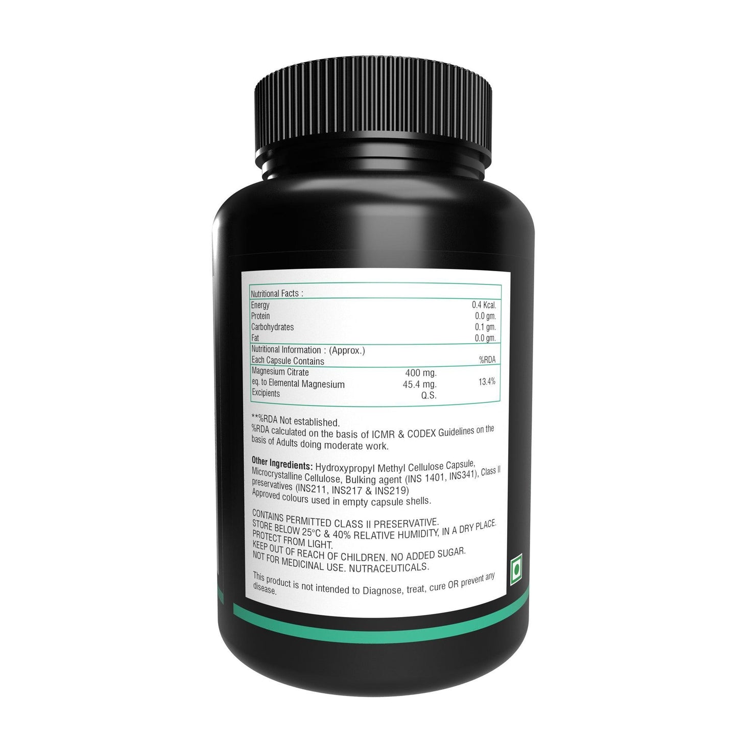 NutritJet Magnesium Citrate 400mg Capsule - 120 Capsules