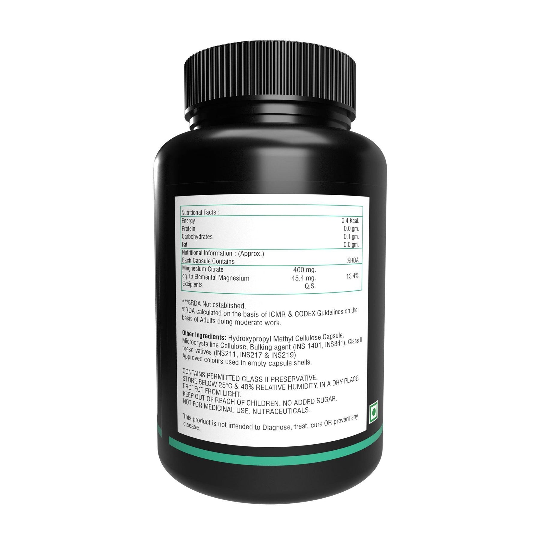 NutritJet Magnesium Citrate Capsule 400mg - 120 Capsules