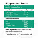 Raskam Resveratrol supplement with grape seed extract | capsules with highly bioavailable | antioxidant support for healthy aging | heart, immune & skin support | 60 veg capsules