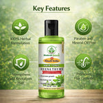 Bhudevam Naturals Khadi Henna Thyme Herbal Hair Tonic for Hair Growth, Frizz Control & Scalp Hydration- 210ML