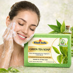 Bhudevam Naturals Khadi Green Tea Bath Soap for Clear & Healthy Skin | Natural Handmade Soap for Acne & Oil Control- 500GM (Pack of 4)
